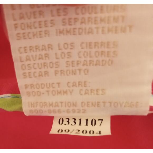 Vintage Y2K Tommy Jeans Women’s Hot Pink Trench Coat Jacket Floral Trim SZ S/P - Picture 5 of 12